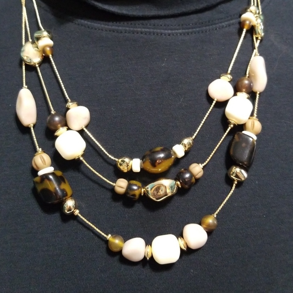 Chico's 3 strand fashion necklace NWT